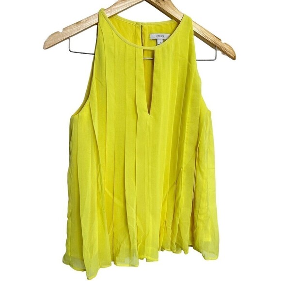 J Crew Women's‎ Yellow Pleated Top Size 2 - Picture 3 of 9